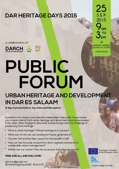 Heritage days Dar 2015 Public forum